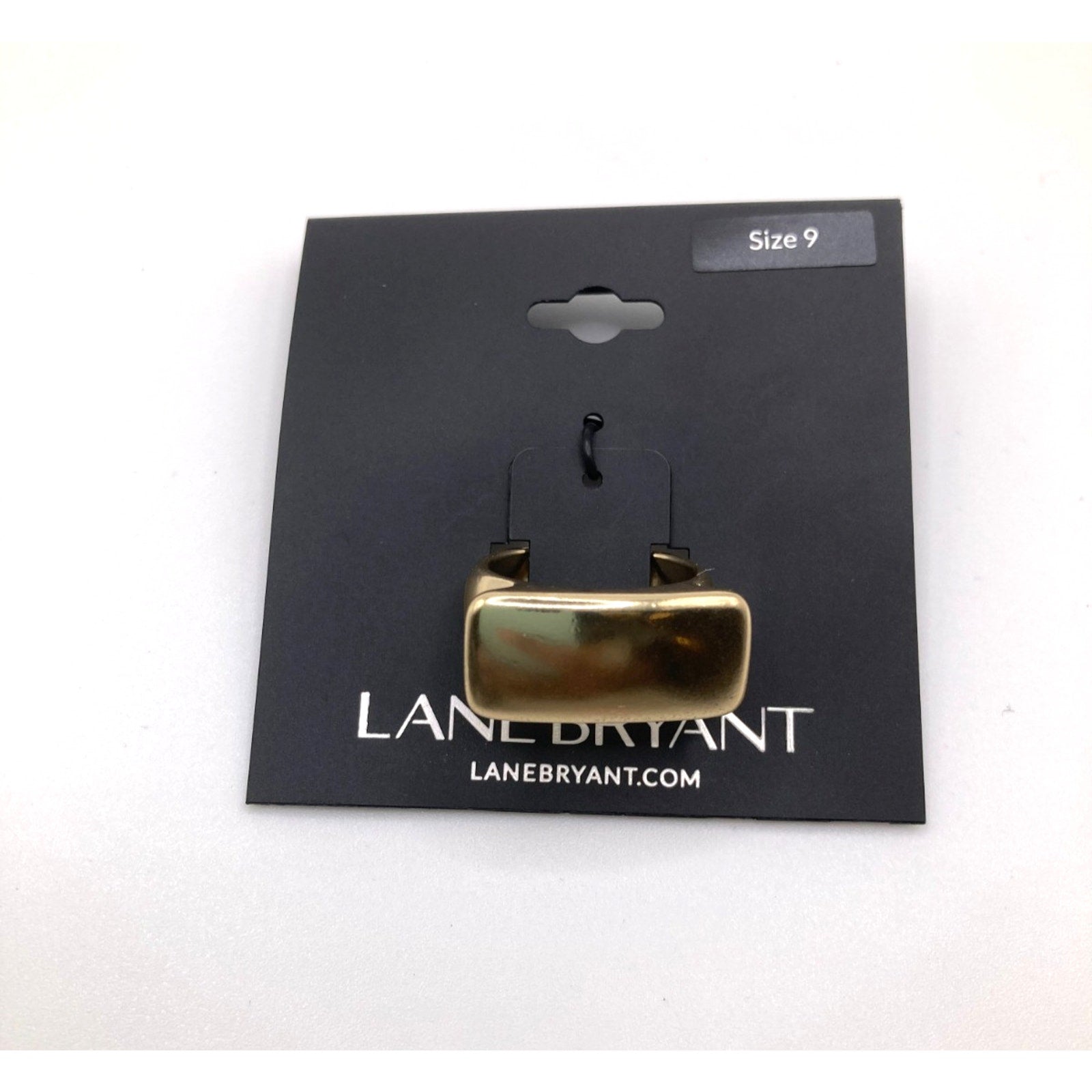 Lane Bryant Classic Bold Polished Gold Tone All Metal Ring (Size 9)