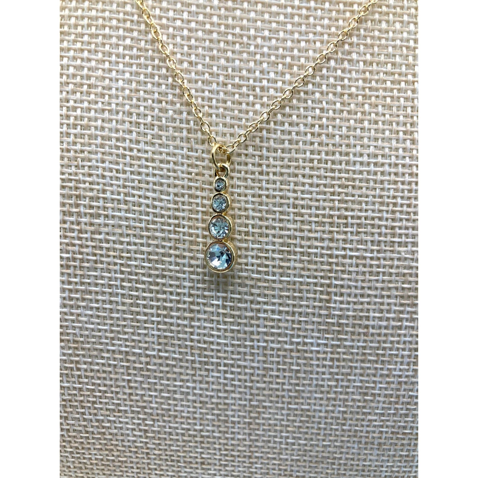 Graduated Four-Stone Gold Overlay 18" Necklace Made with SWAROVSKI Elements