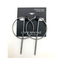 LANE BRYANT Silver Tone Hoop Dangle Earrings w/ Rhinestone Accent