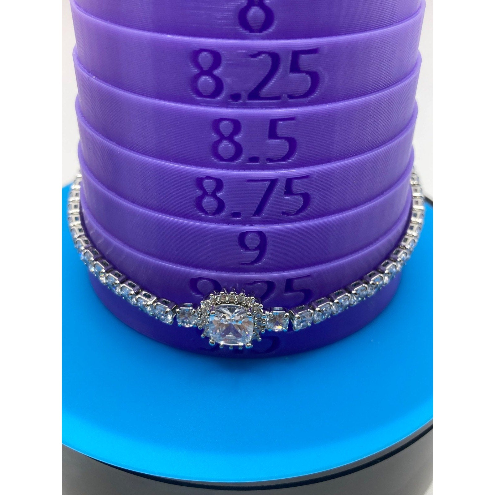 Radiant Center Stone Slider Tennis Bracelet Made with Swarovski Elements Sz 9