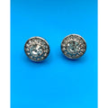Rhodium Overlay Silver Halo Crystal Earrings Made with SWAROVSKI Elements