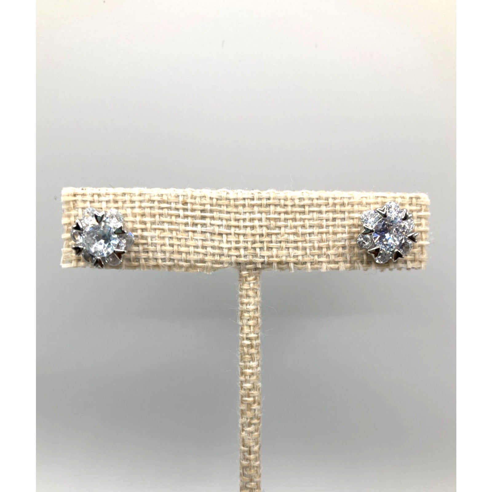 Crystal Cluster Stud Silver Overlay Earrings Made with SWAROVSKI Elements