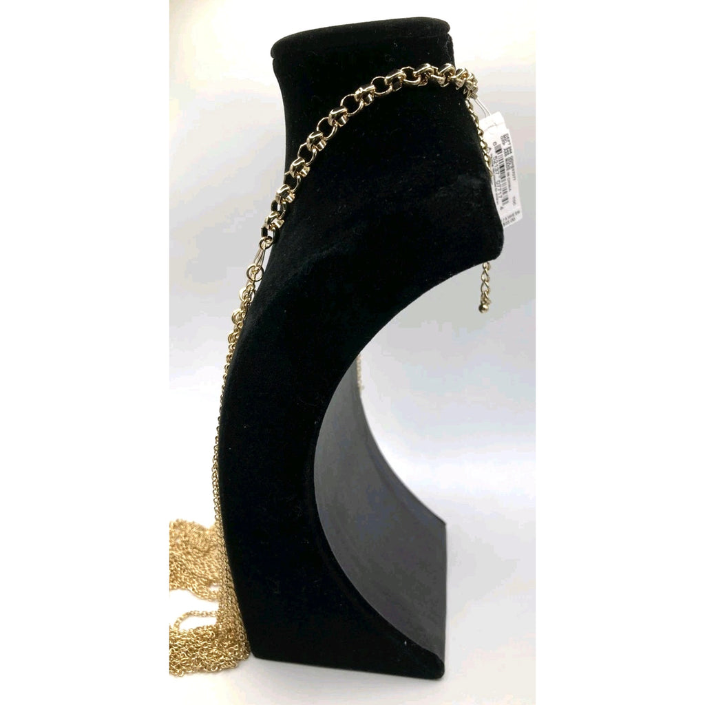 Anna & Ava Gold Tone Fringe Bib Cascading Collar Necklace Maximalist