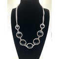 WHITE HOUSE/BLACK MARKET Black Circles Faceted w/ Rhinestone Collar Necklace 16"