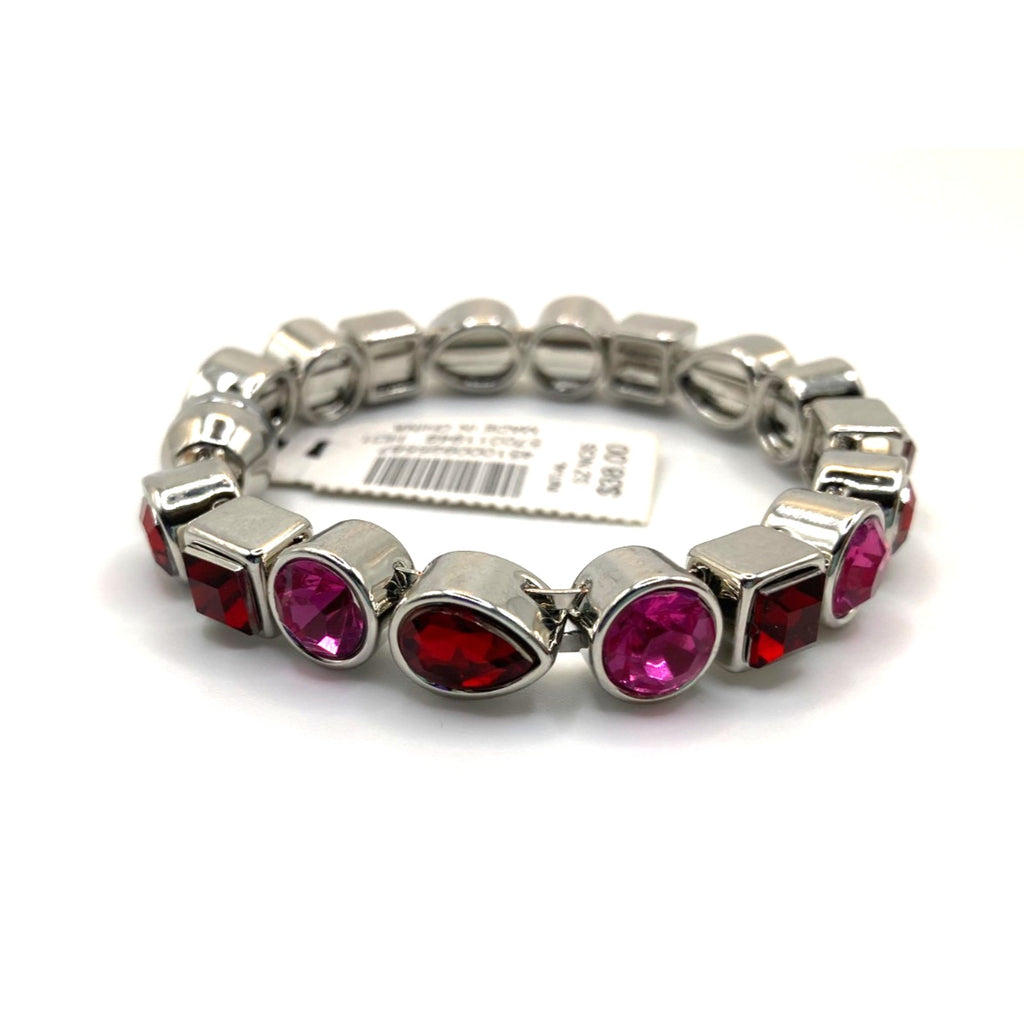 White House Black Market Pink & Red Geometric Valentine's Bangle Bracelet