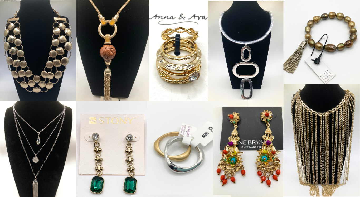 Collage of various jewelry items